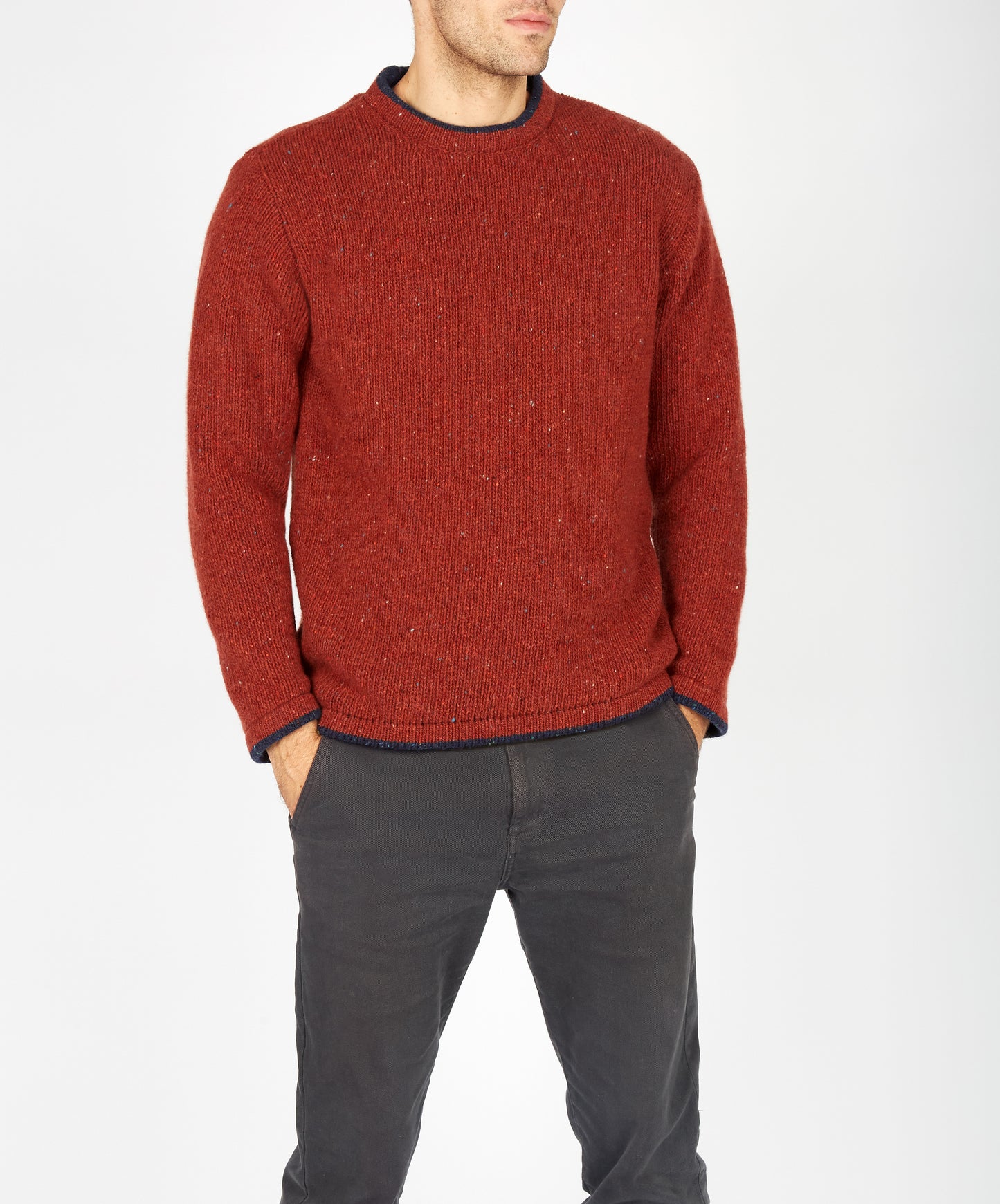 IrelandsEye Knitwear Roundstone Sweater Copper Marl