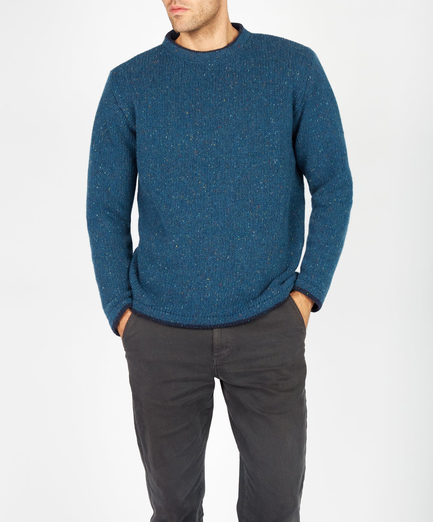 IrelandsEye Knitwear Roundstone Sweater Ink Marl
