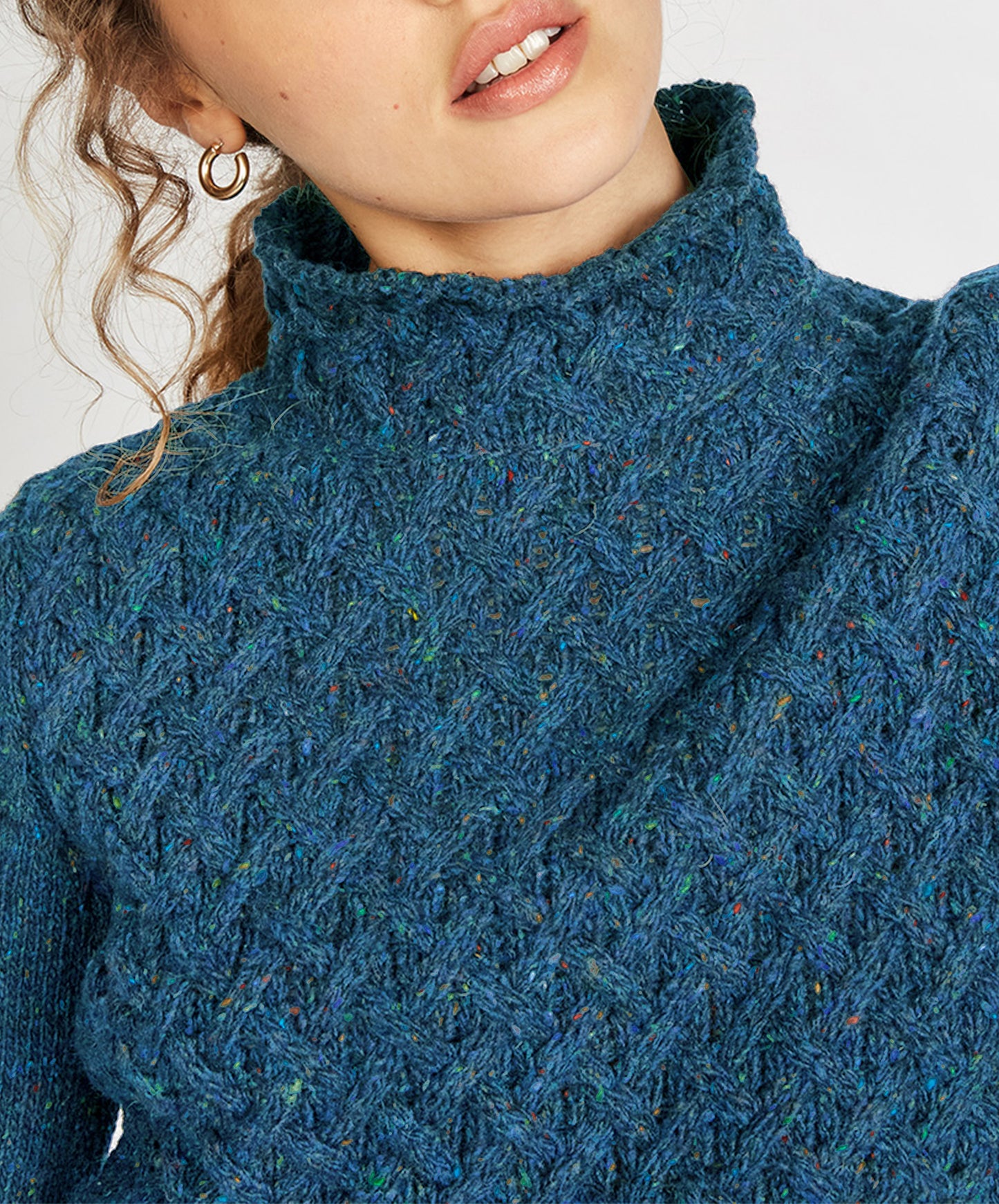 IrelandsEye Knitwear Trellis Sweater Ink Marl