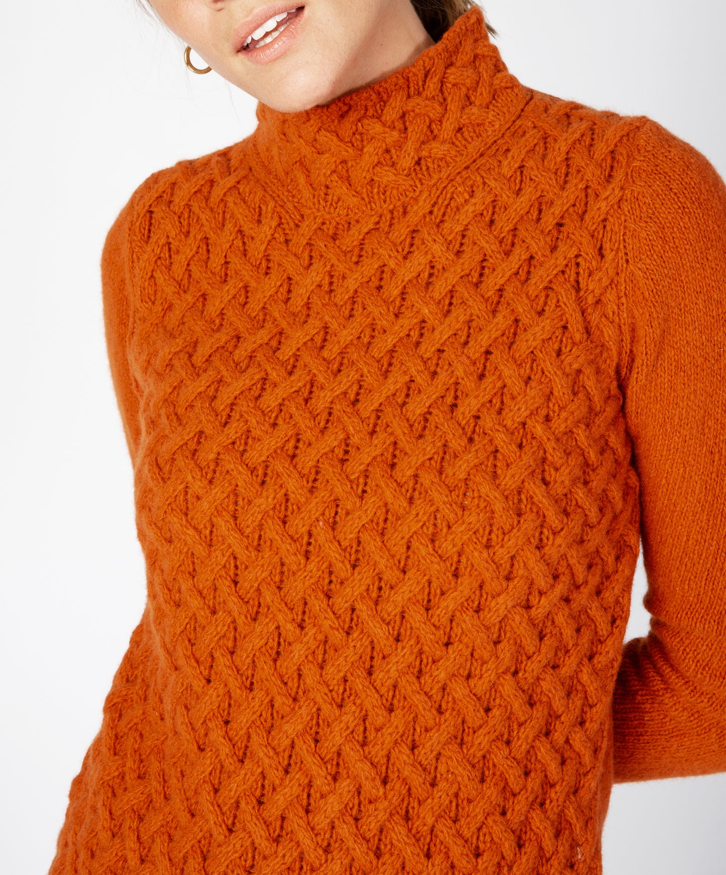 IrelandsEye Knitwear Trellis Sweater Terracotta