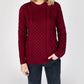 IrelandsEye Knitwear Blasket Honeycomb Stitch Womens Aran Sweater Claret