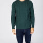 Blasket Honeycomb Stitch Mens Aran Sweater Evergreen