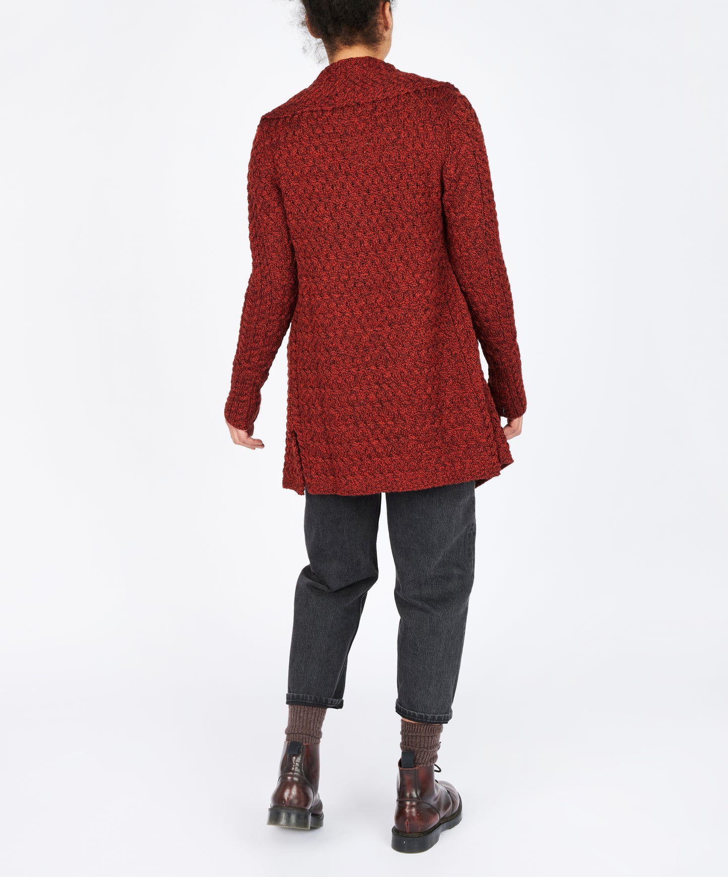 IrelandsEye Knitwear Glenross Waterfall Cardigan Sable Marl