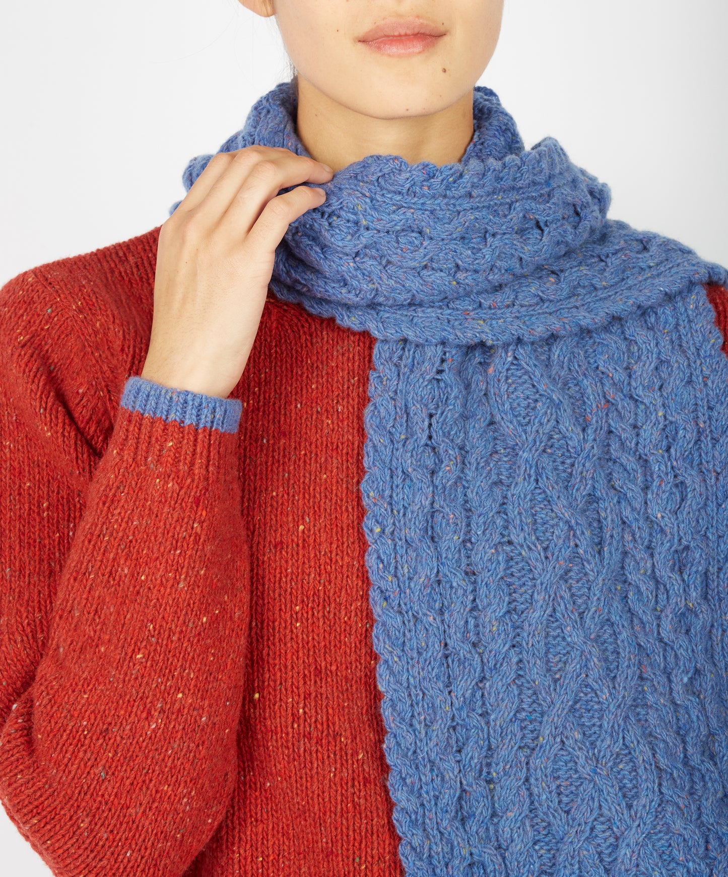 IrelandsEye Knitwear Luxe Aran Scarf Marina