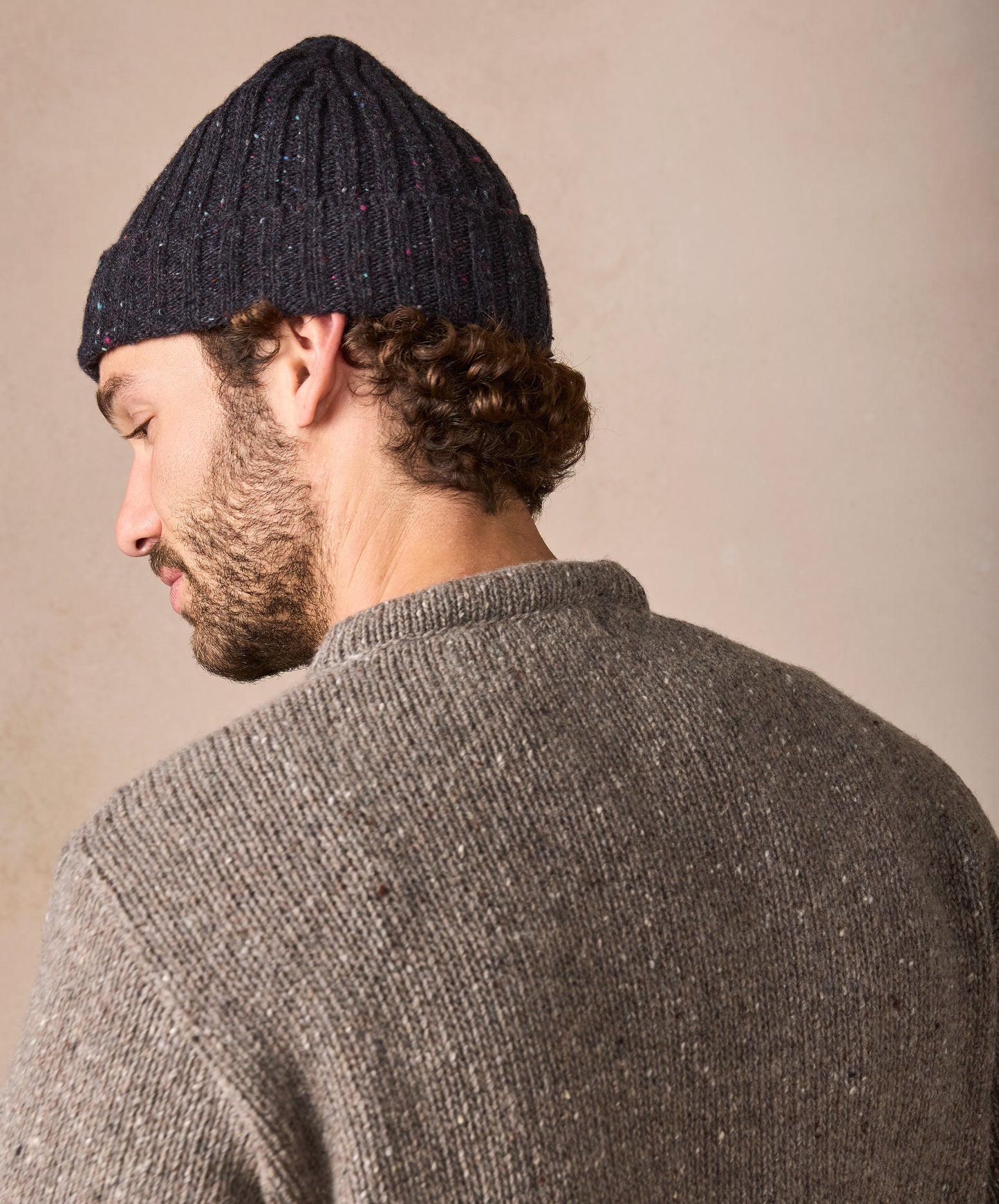 IrelandsEye Knitwear Luxe Ribbed Hat Night Marl