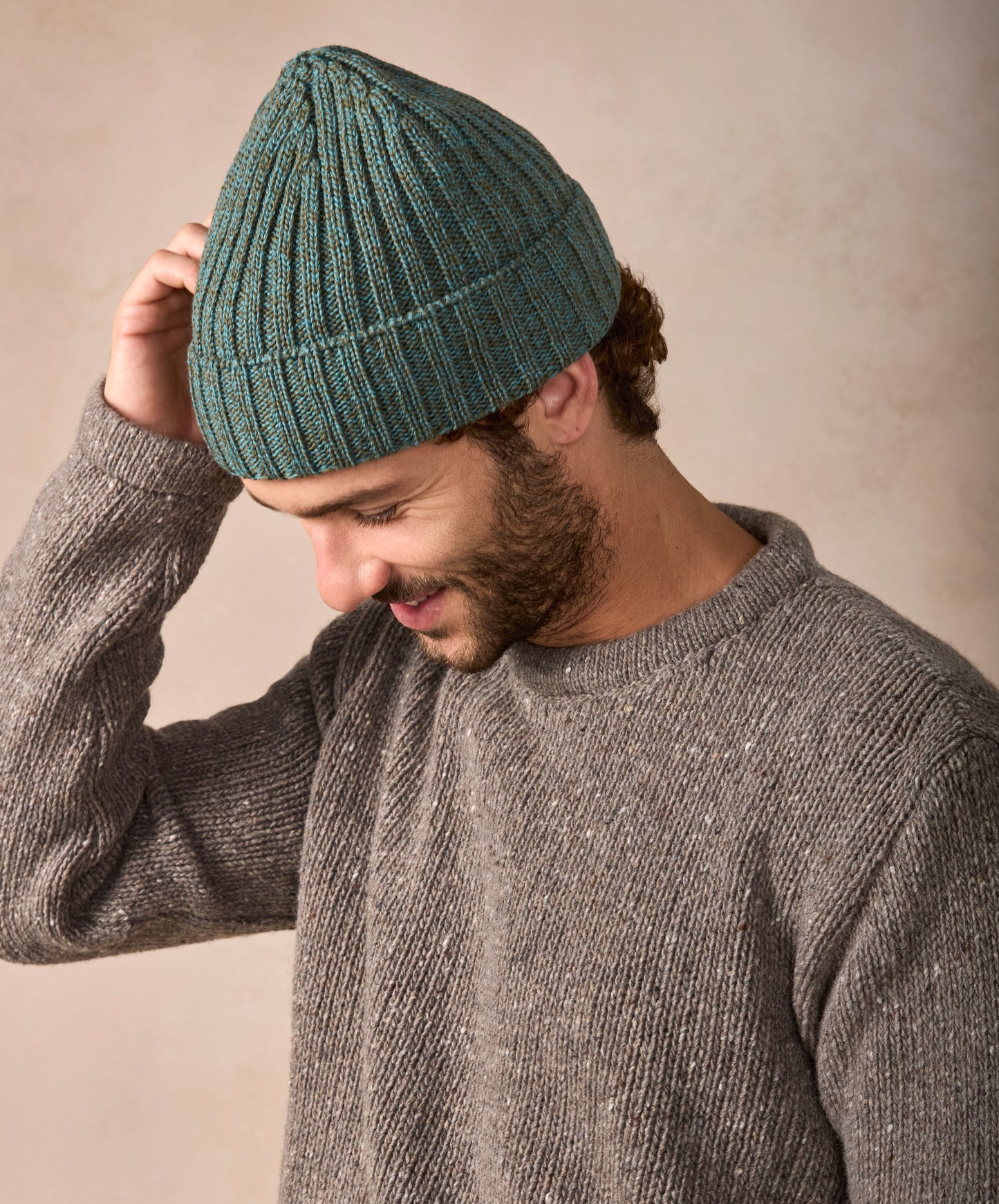 IrelandsEye Knitwear Ribbed Merino Hat Fern Marl