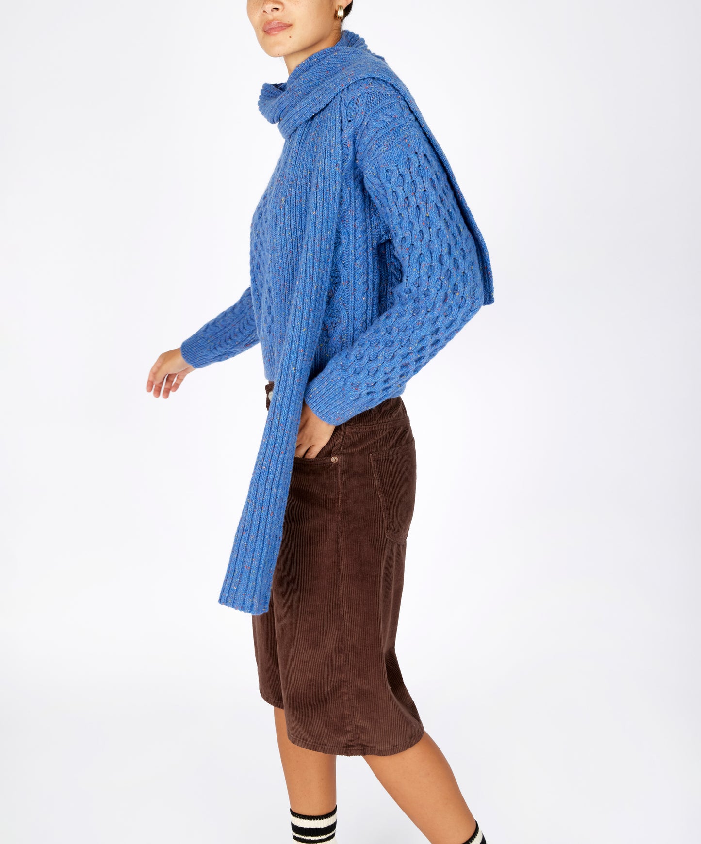 IrelandsEye Knitwear Luxe Ribbed Scarf Marina