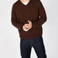 Easy Care V Neck Wool Sweater Turf