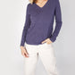 IrelandsEye Knitwear Luxe Touch Wool V Neck Sweater Deep Lavender