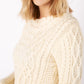 IrelandsEye Knitwear Spindle Aran Cable Neck Sweater Natural