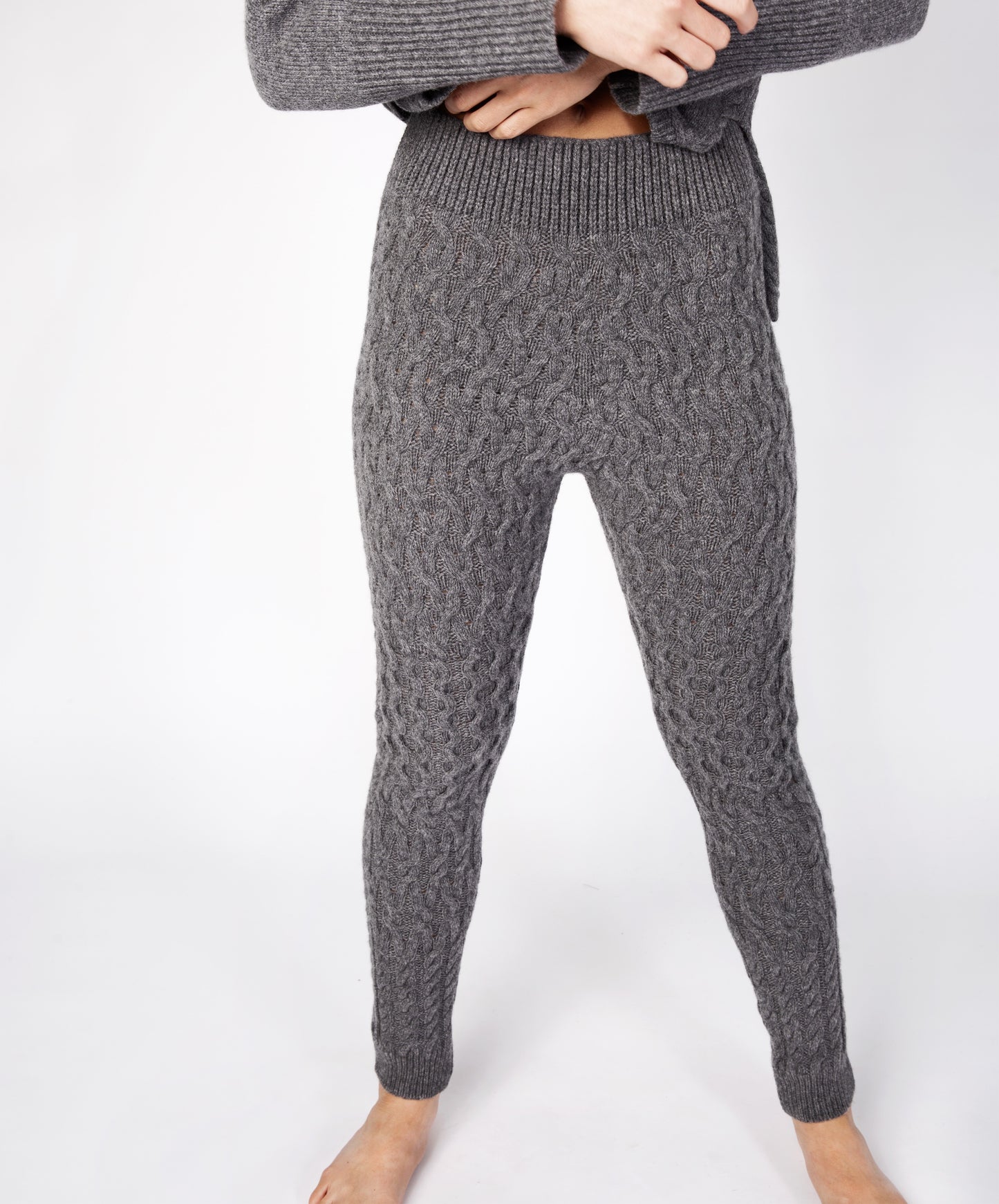 IrelandsEye Knitwear Aran Leggings Smoke