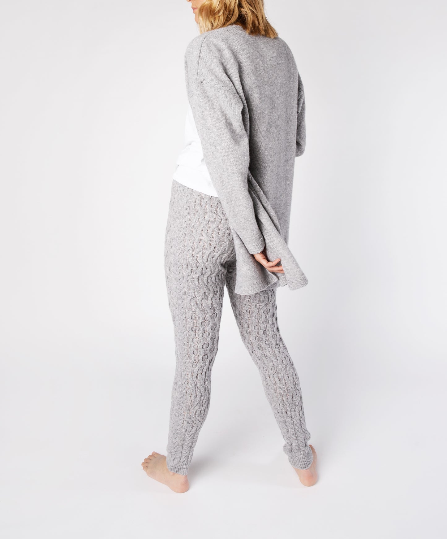 IrelandsEye Knitwear Aran Leggings Soft Grey