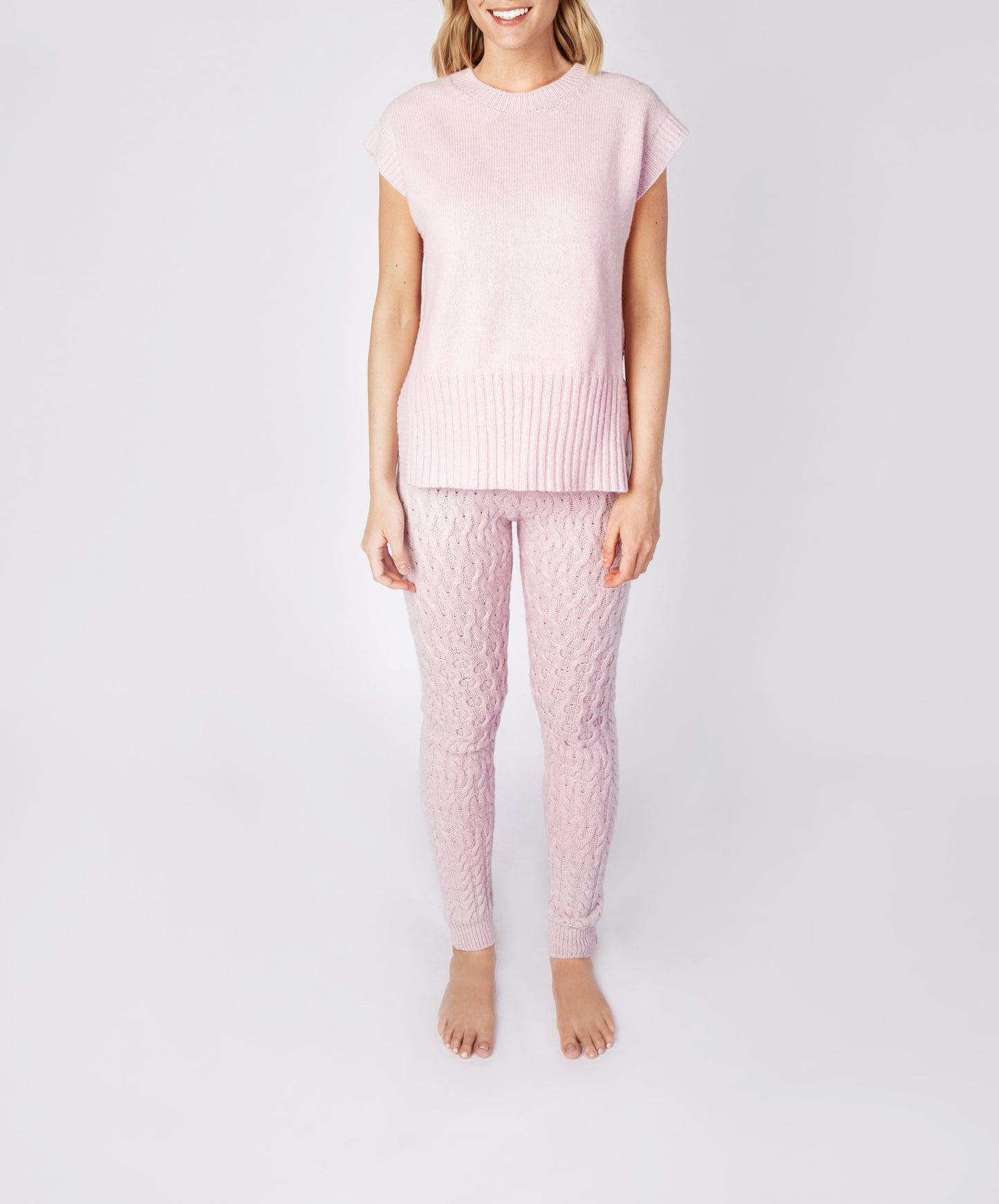 IrelandsEye Knitwear Boxy Jersey Vest Blush