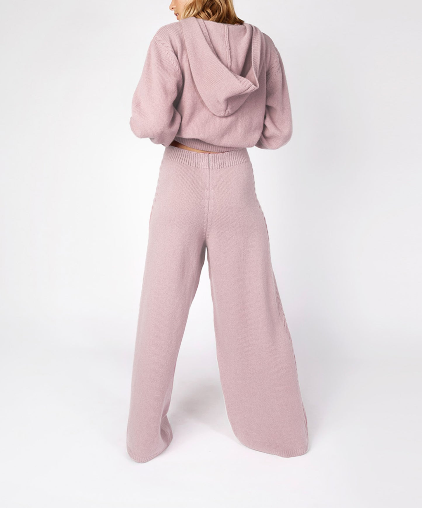 IrelandsEye Knitwear Wide Leg Jersey Trousers Mauve
