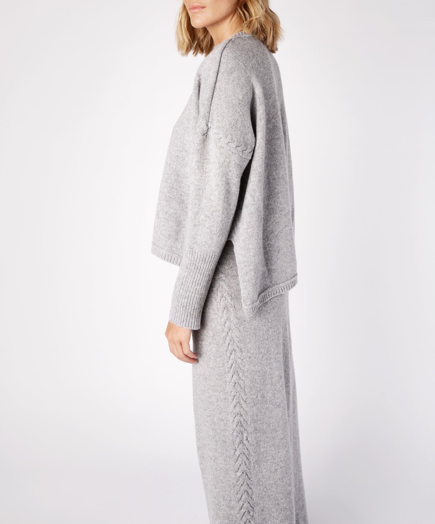 Oversize-Jersey-Pullover, Nebekgrau
