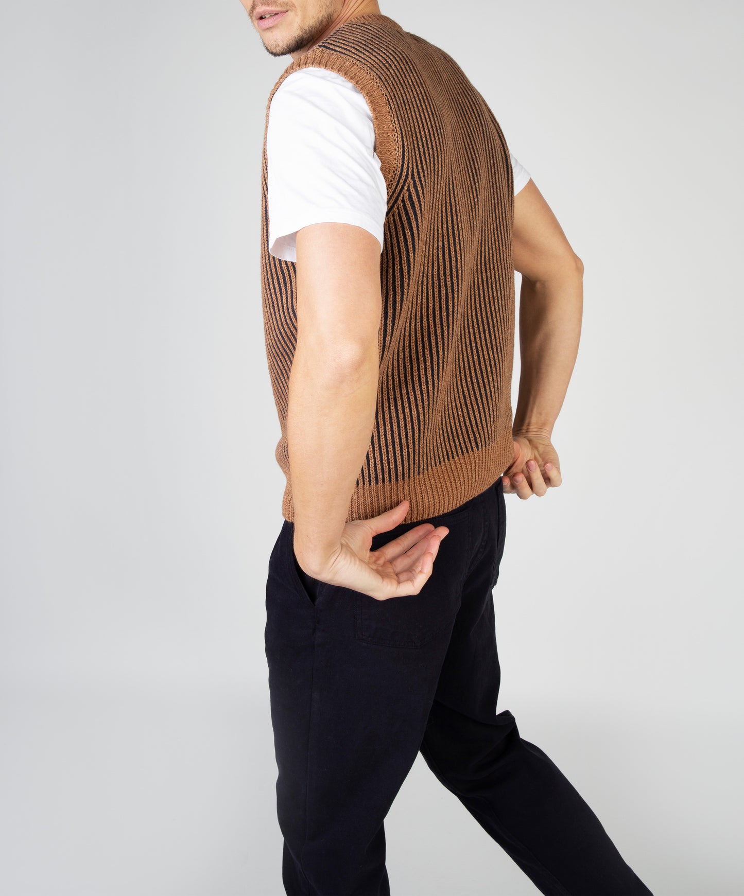 Pinstripe Vest Nutmeg