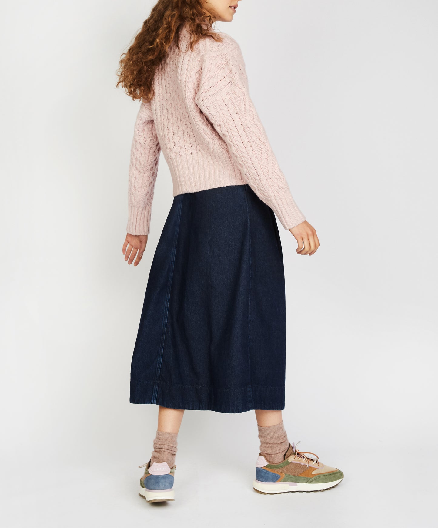 IrelandsEye Knitwear Liberty Diamond Crew Neck Sweater Pink Mist