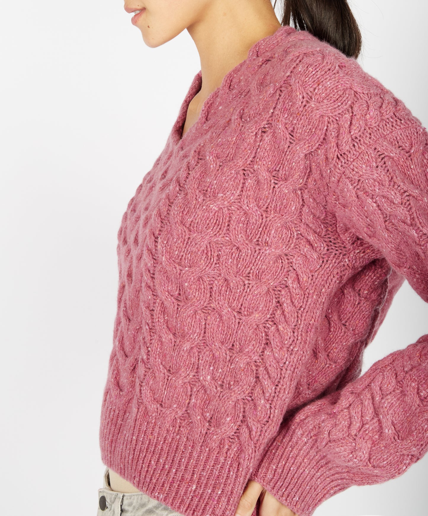 IrelandsEye Knitwear Hapenny Horseshoe Sweater Bubblegum pink