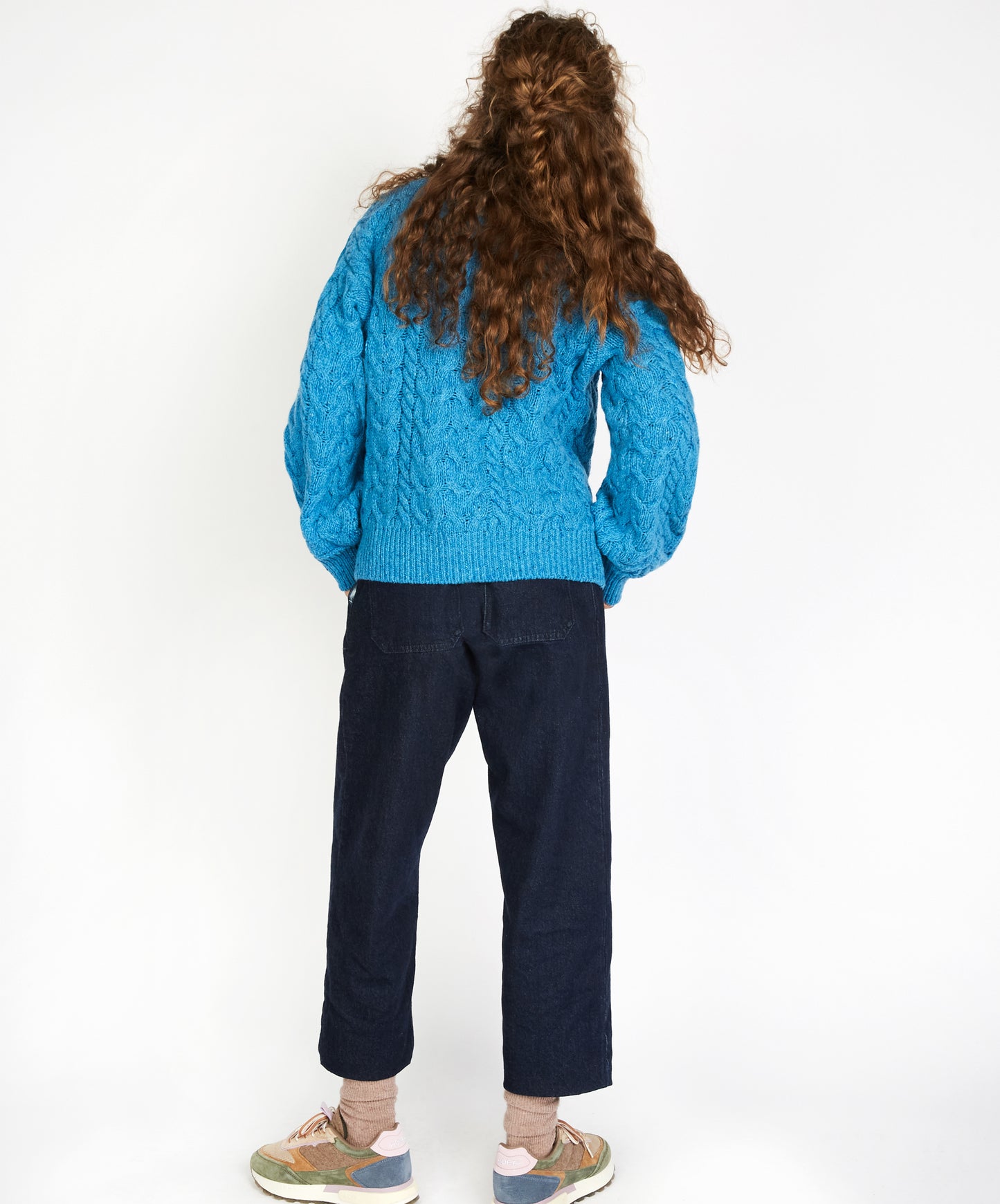 IrelandsEye Knitwear Hapenny Horseshoe Sweater Forget-Me-Not Blue