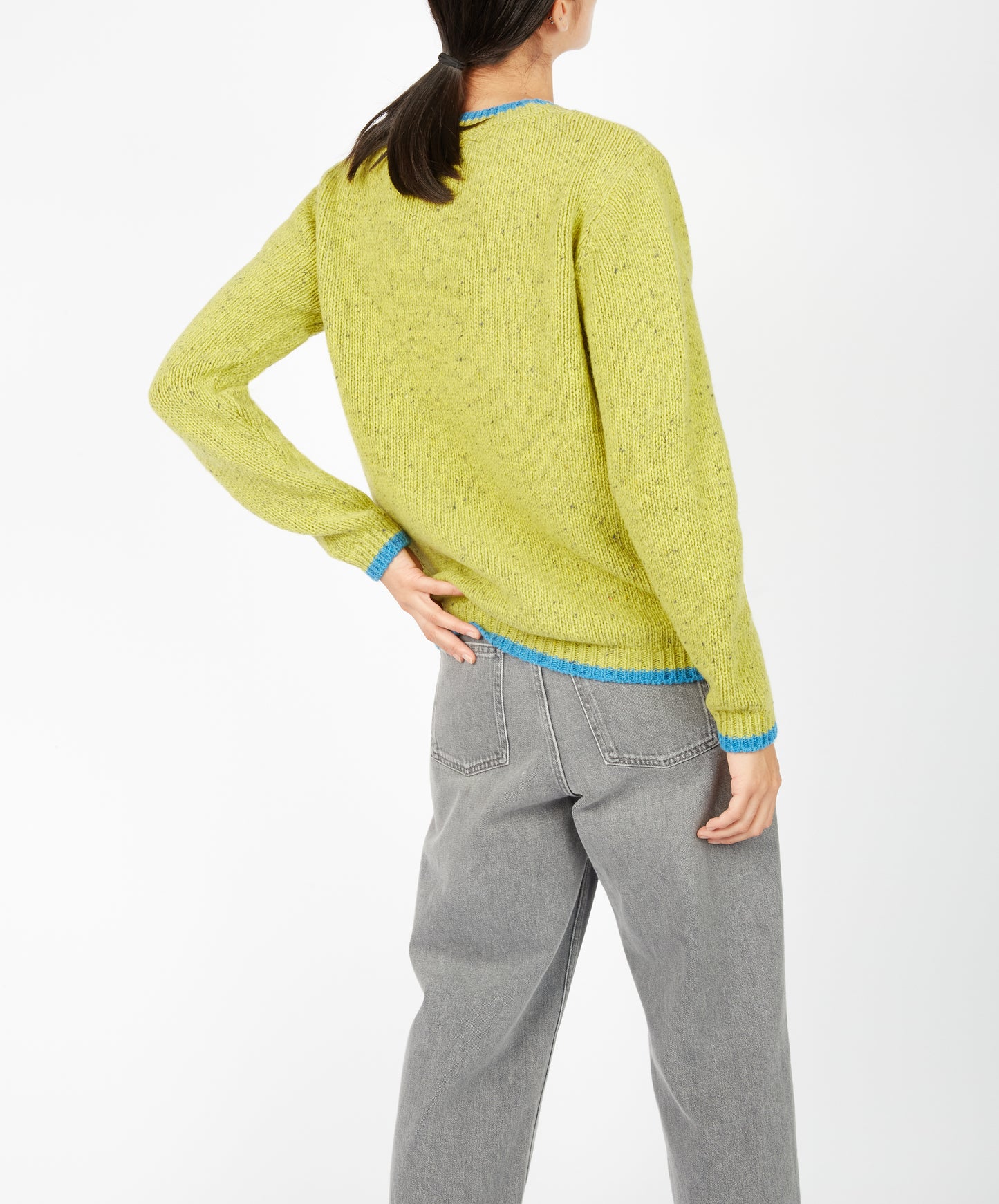 IrelandsEye Knitwear Slaney Crew Neck Sweater Chartreuse