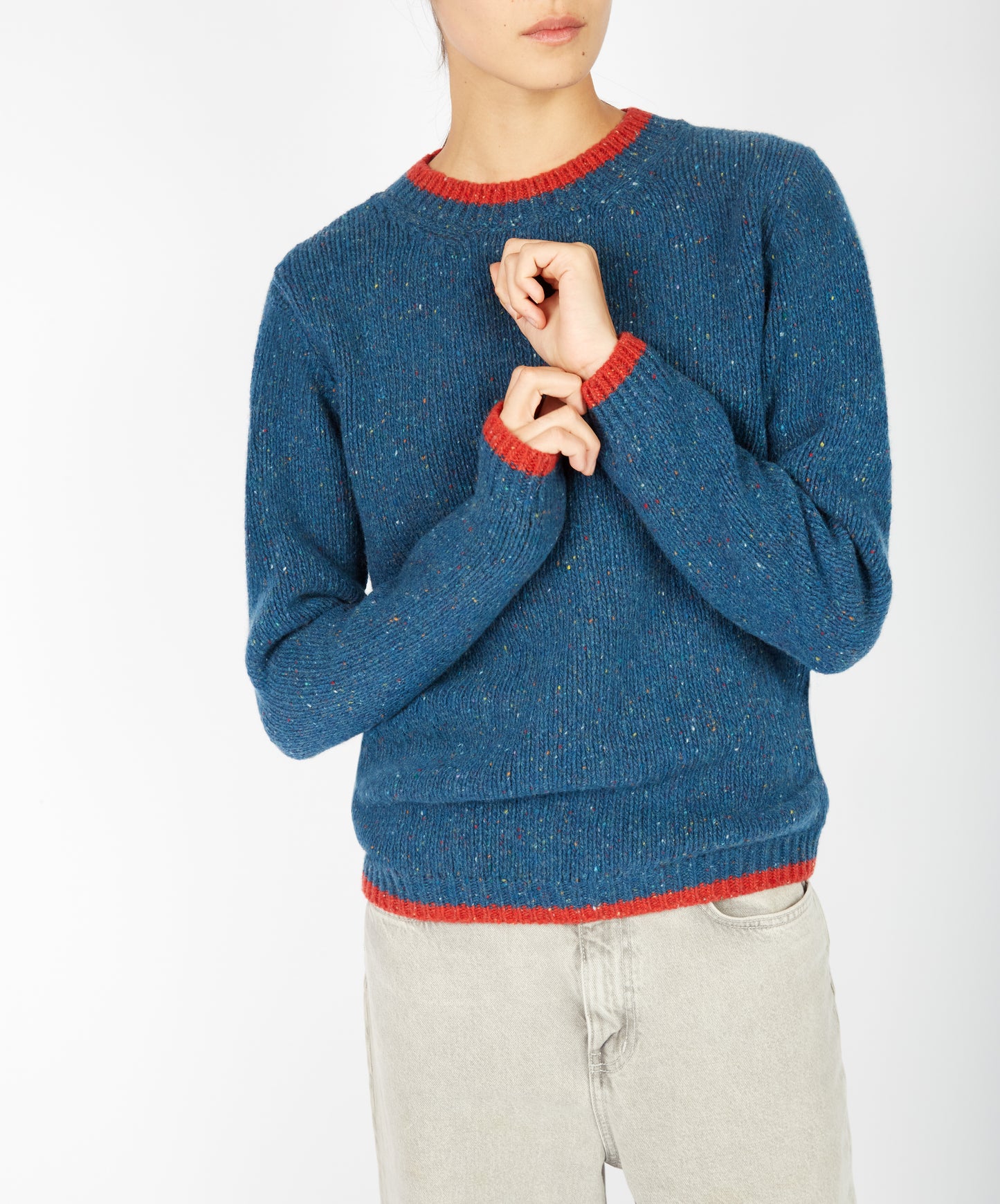 IrelandsEye Knitwear Slaney Crew Neck Sweater Ink Marl