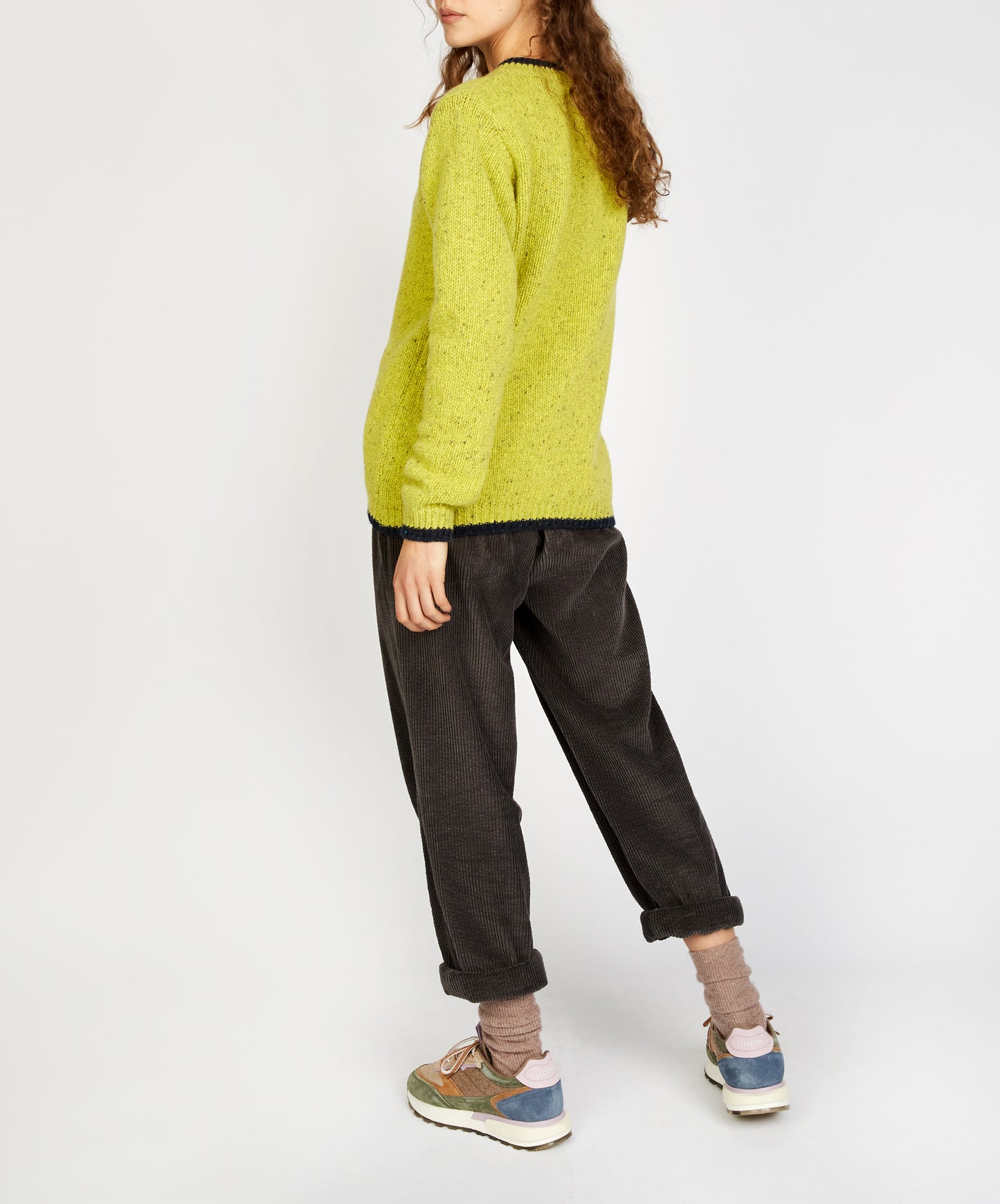 IrelandsEye Knitwear Slaney Crew Neck Sweater Chartreuse