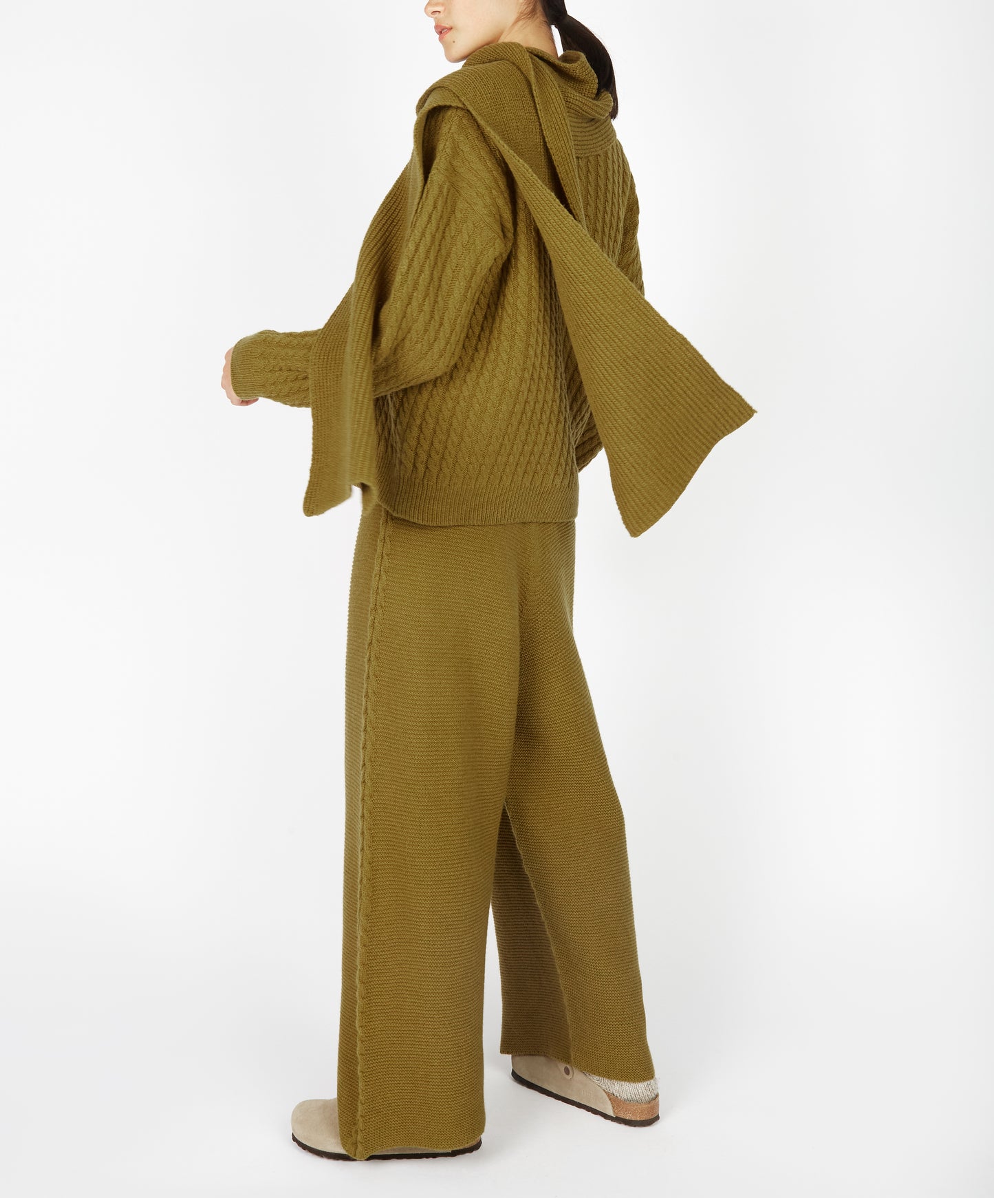 IrelandsEye Knitwear Sparrow Scarf Khaki