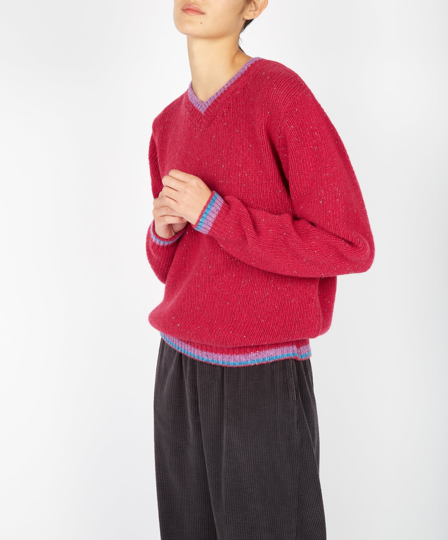 IrelandsEye Knitwear Mespil V neck Bramble Berry