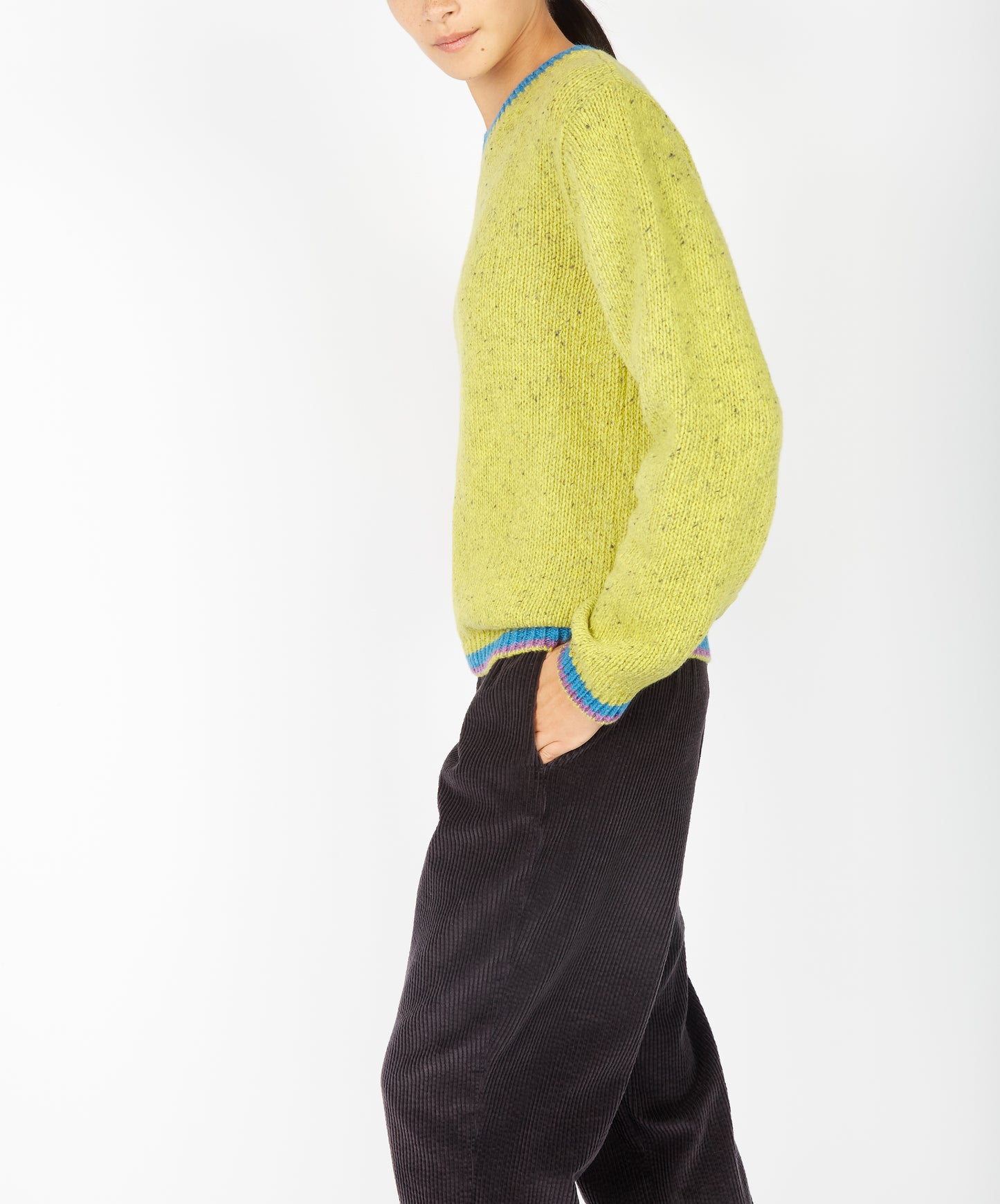 IrelandsEye Knitwear Mespil V neck Chartruse