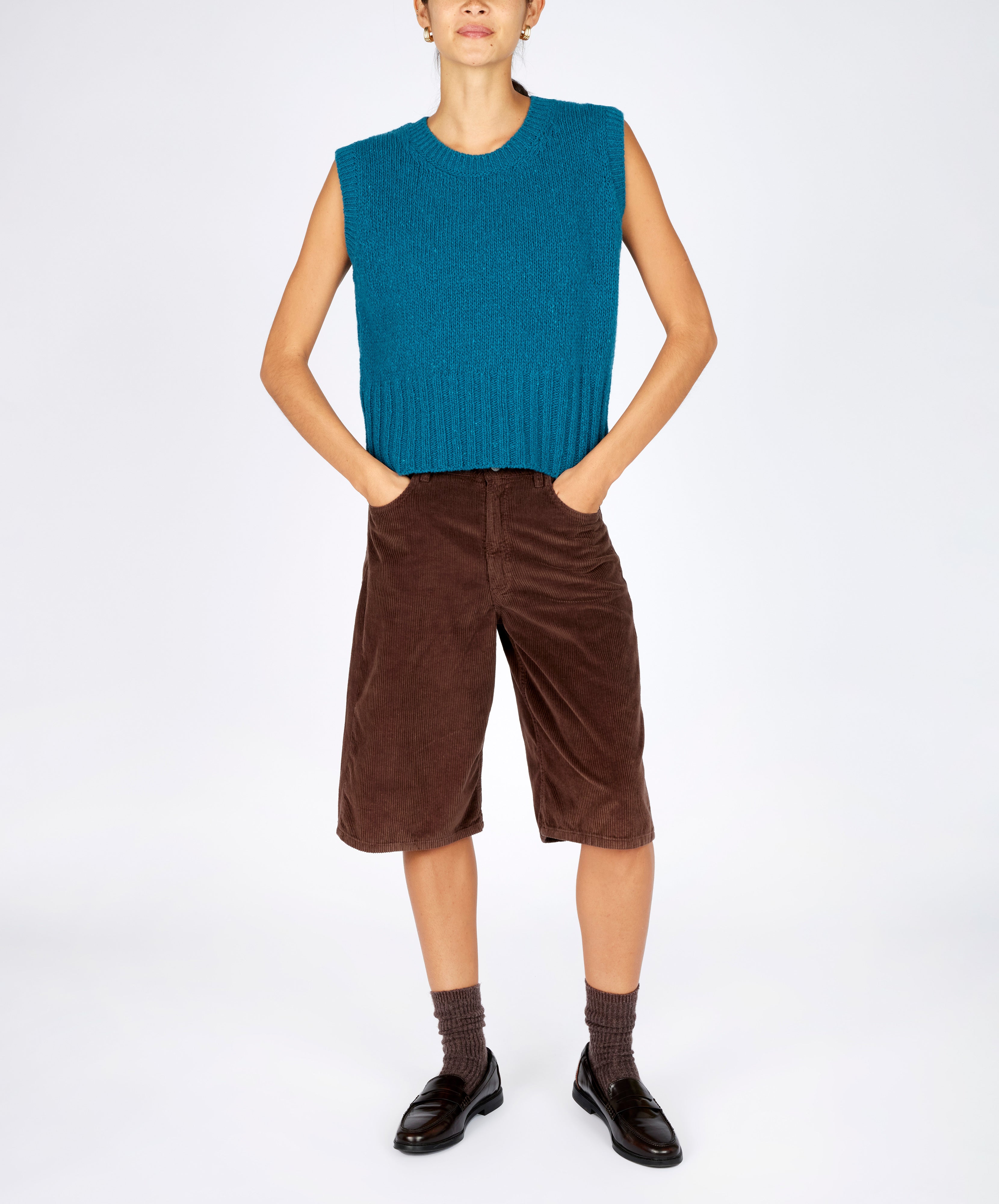 Luna Cotton Knit Vest - Cerulean main image 0
