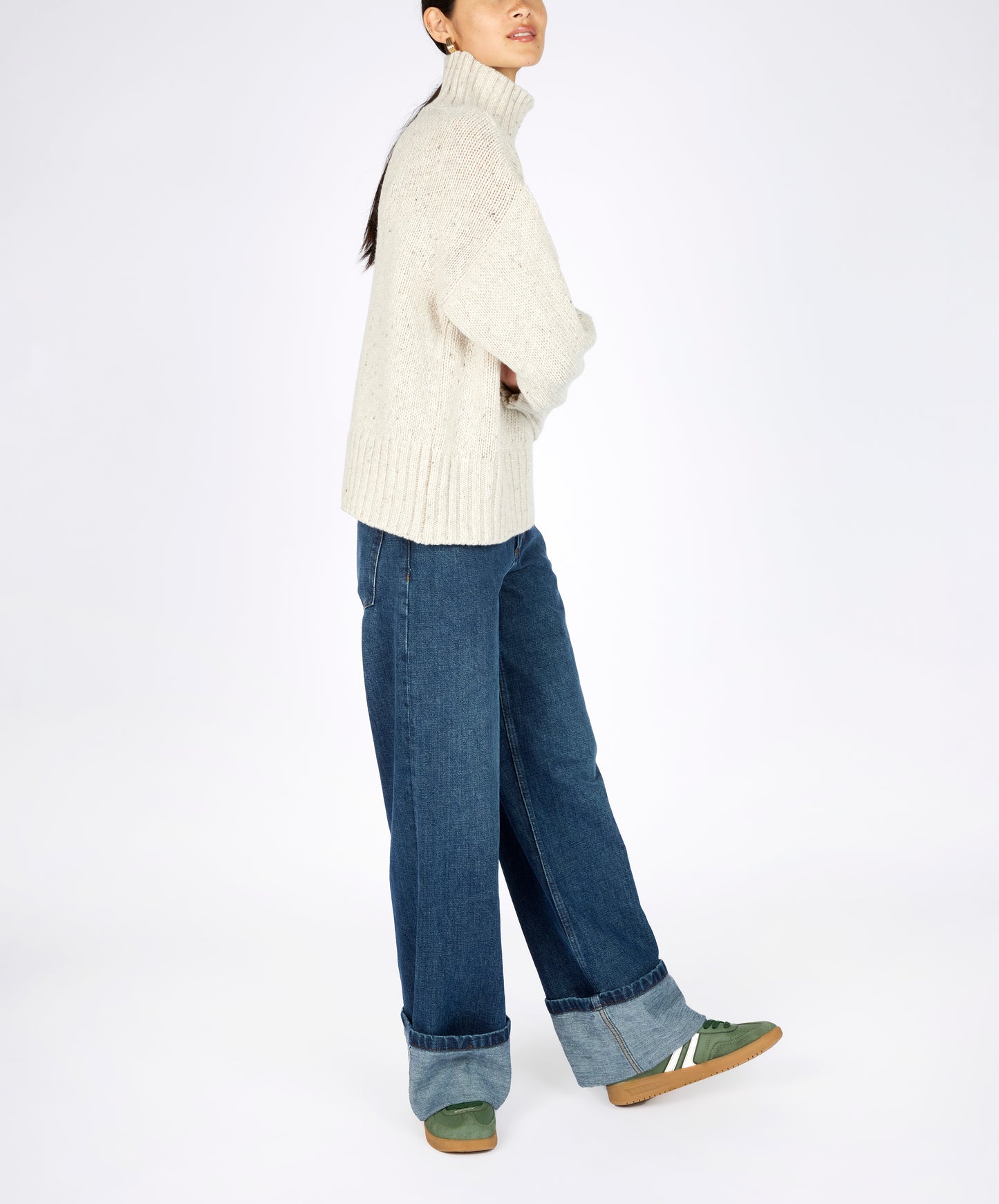 IrelandsEye Knitwear Paige Polo Neck Chalkstone