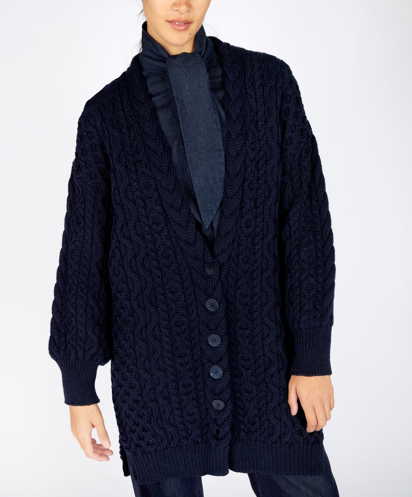 IrelandsEye Knitwear The 'Talulla' Cardigan Navy