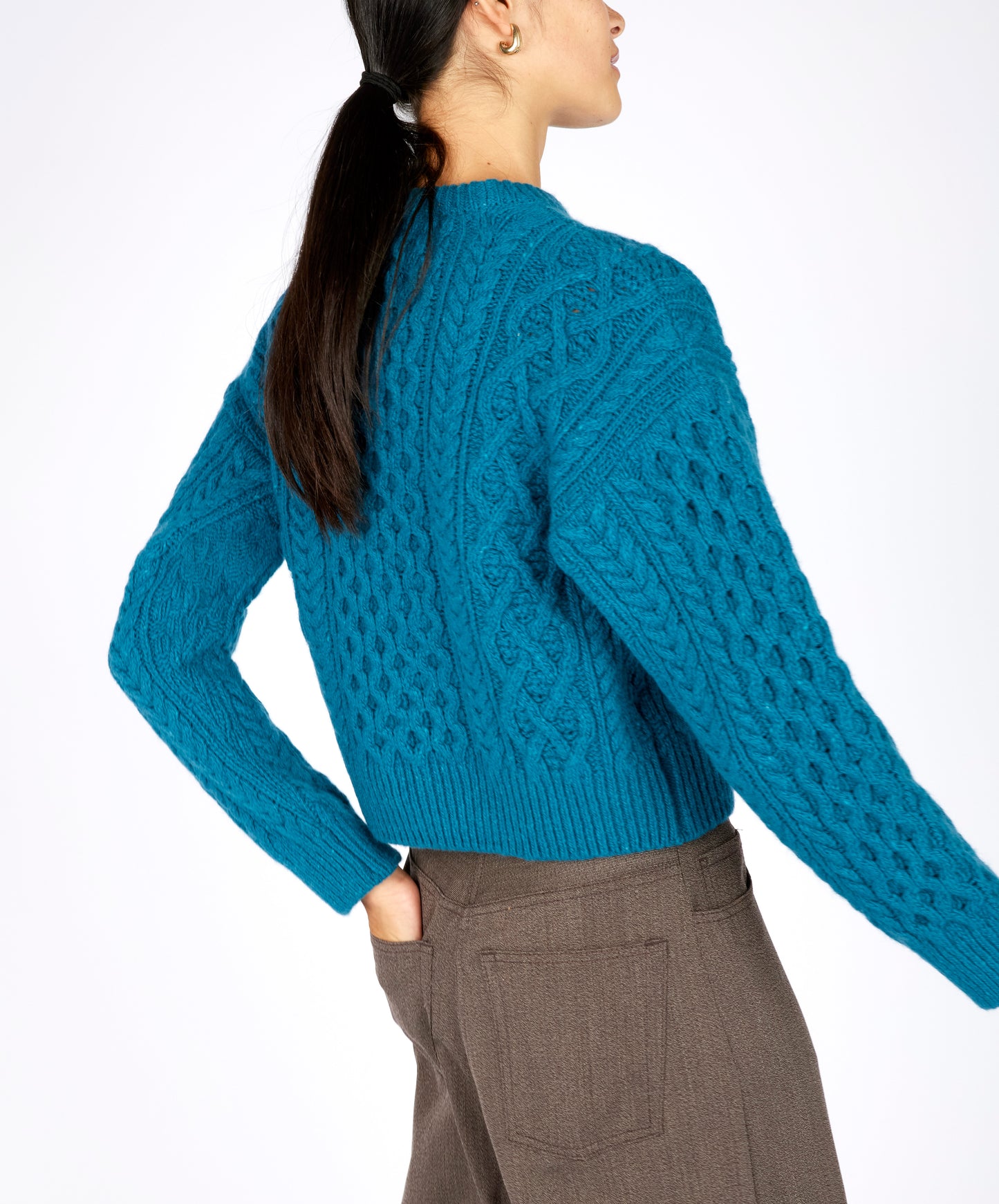 IrelandsEye Knitwear Cara Crew Neck Teal Harbour