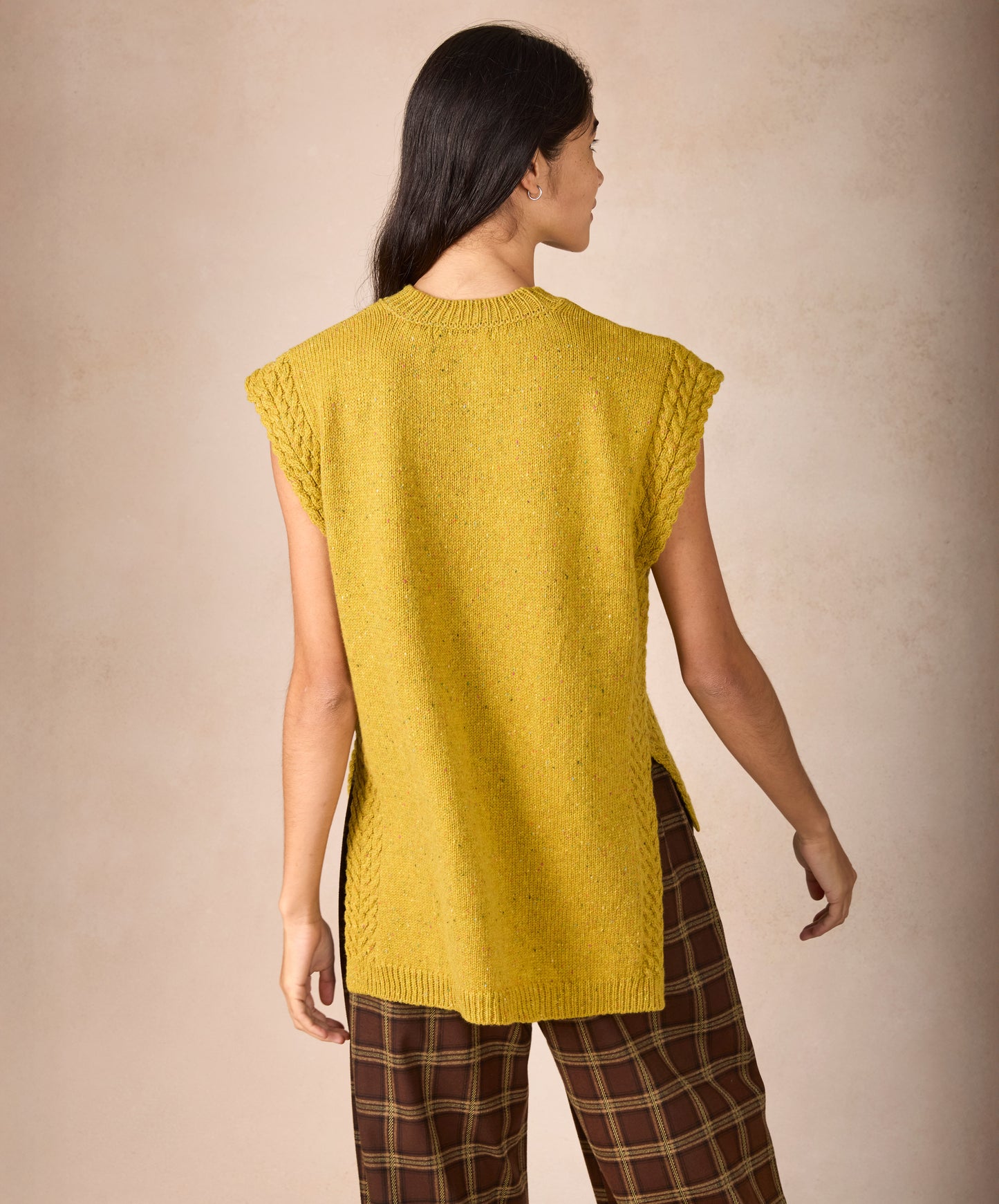 IrelandsEye Knitwear The 'Orla' Cable Vest Lichen