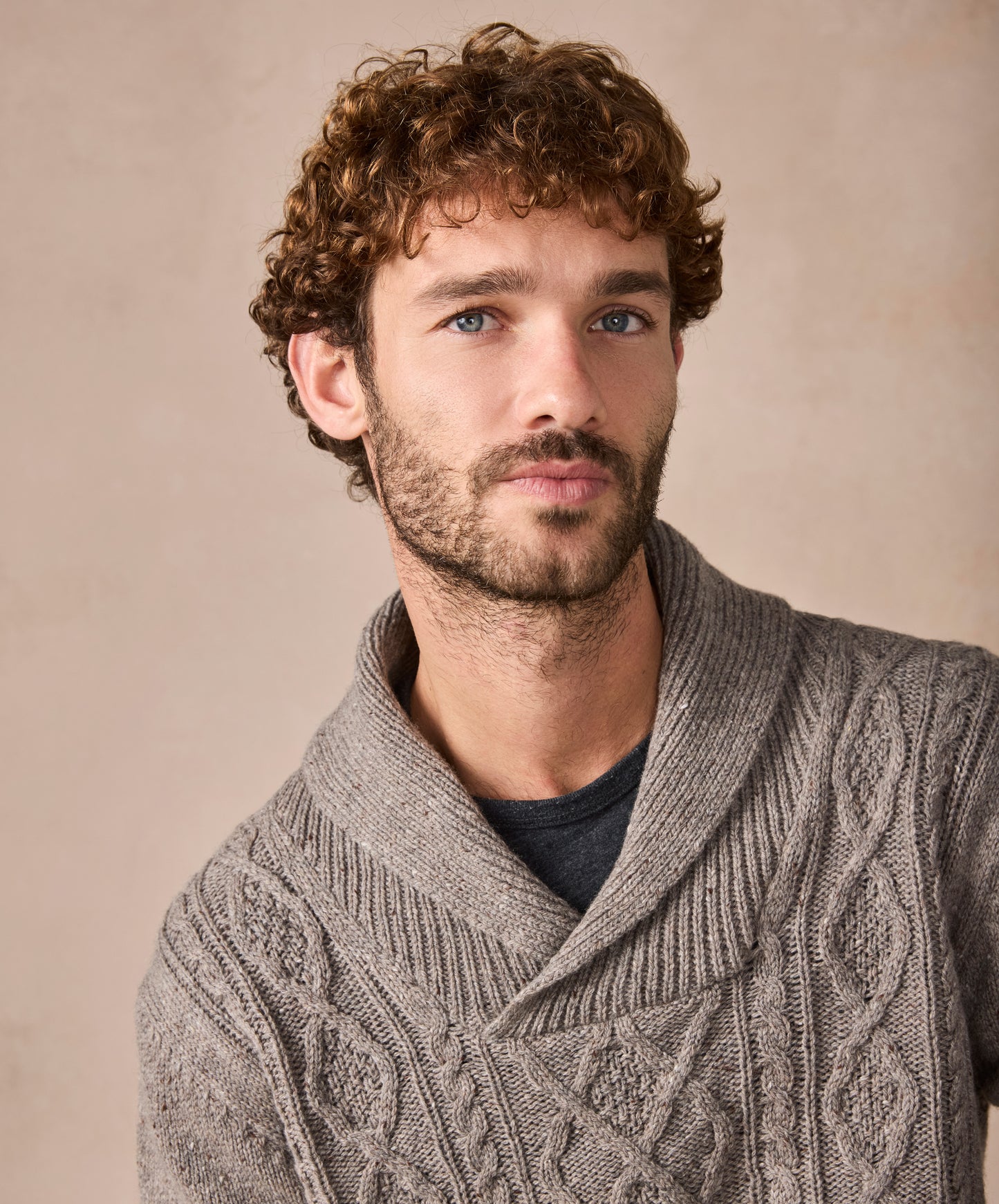 The Salthill Cashmere Shawl Neck Sweater Rocky Ground