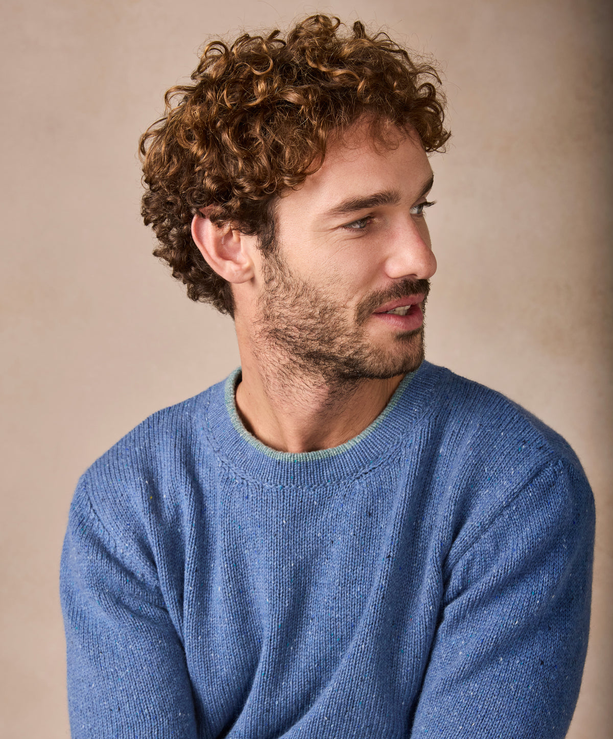 The Newstone Cashmere Crew Neck Jumper Blue Ocean
