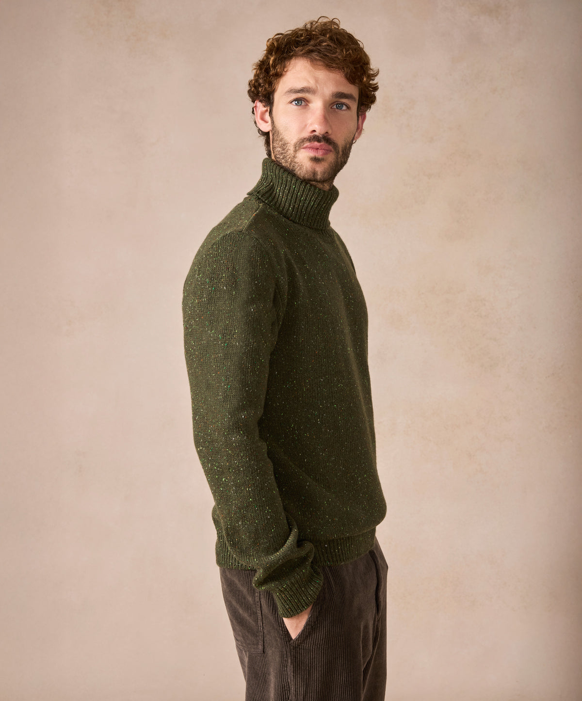 The Portlaw Cashmere Polo Neck Jumper Loden