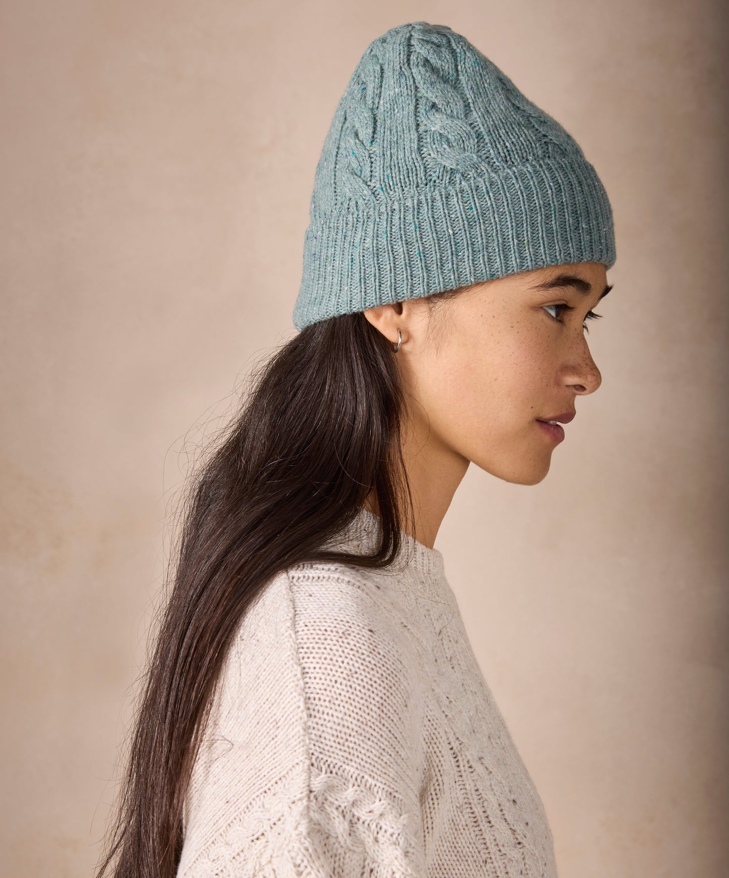 IrelandsEye Knitwear The 'Elio' Cable Hat Ocean Mist