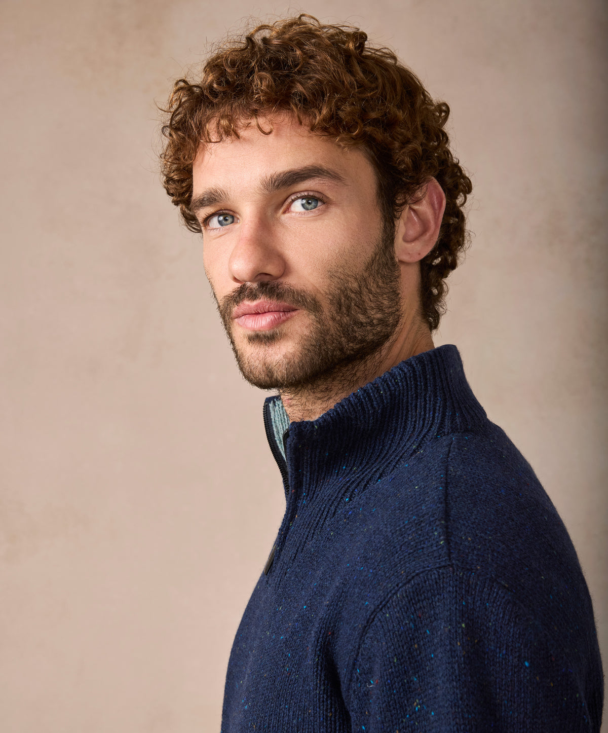 The Tullow Cashmere Half Zip Jumper Rich Navy