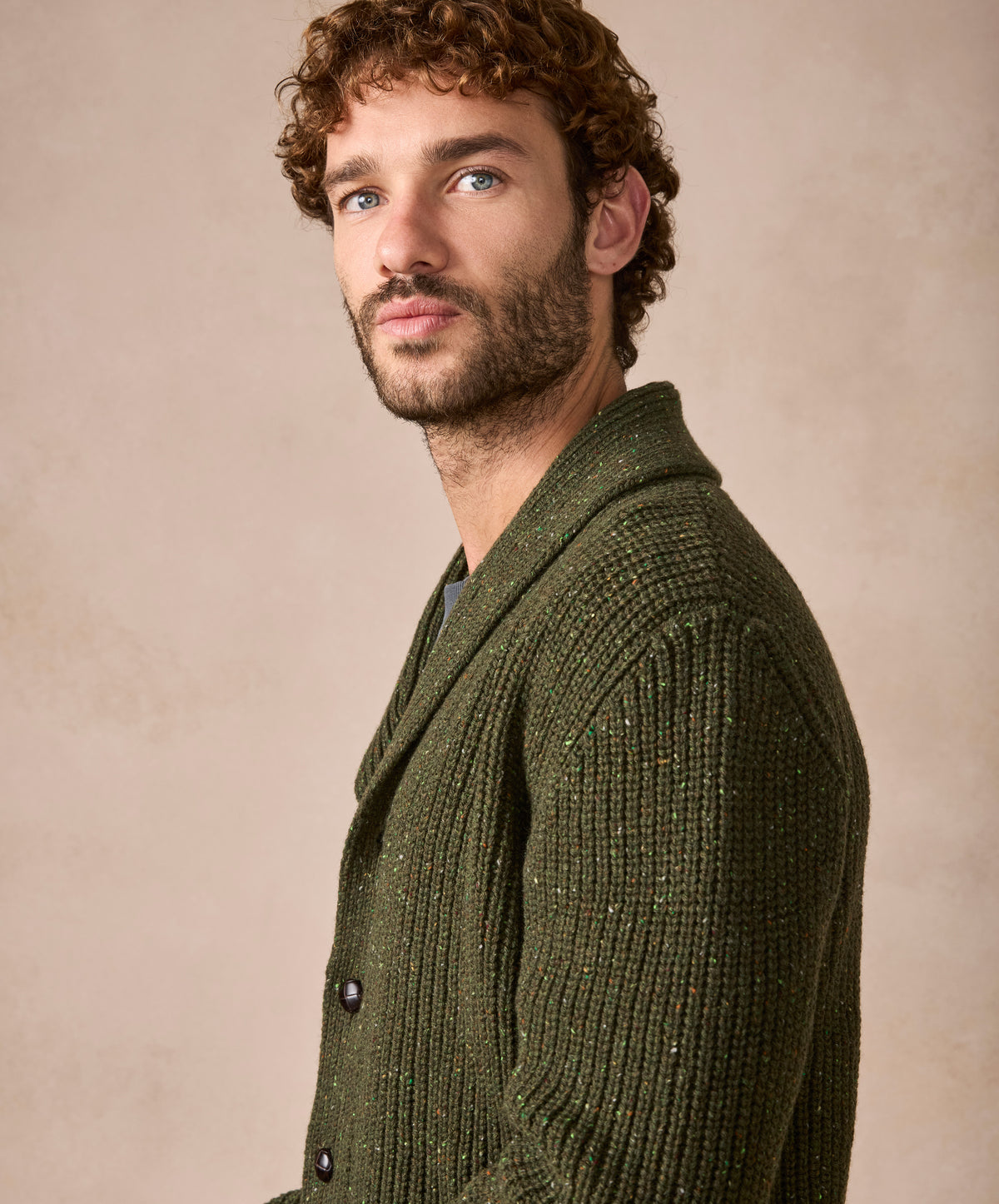The Ruan Cashmere Shawl Cardigan Loden