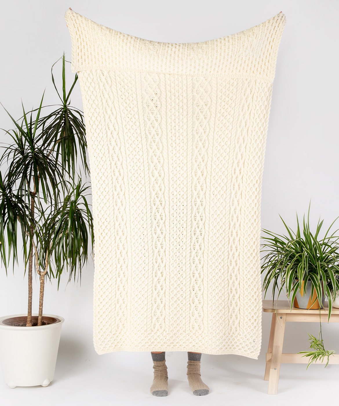 Aran Throw Natural