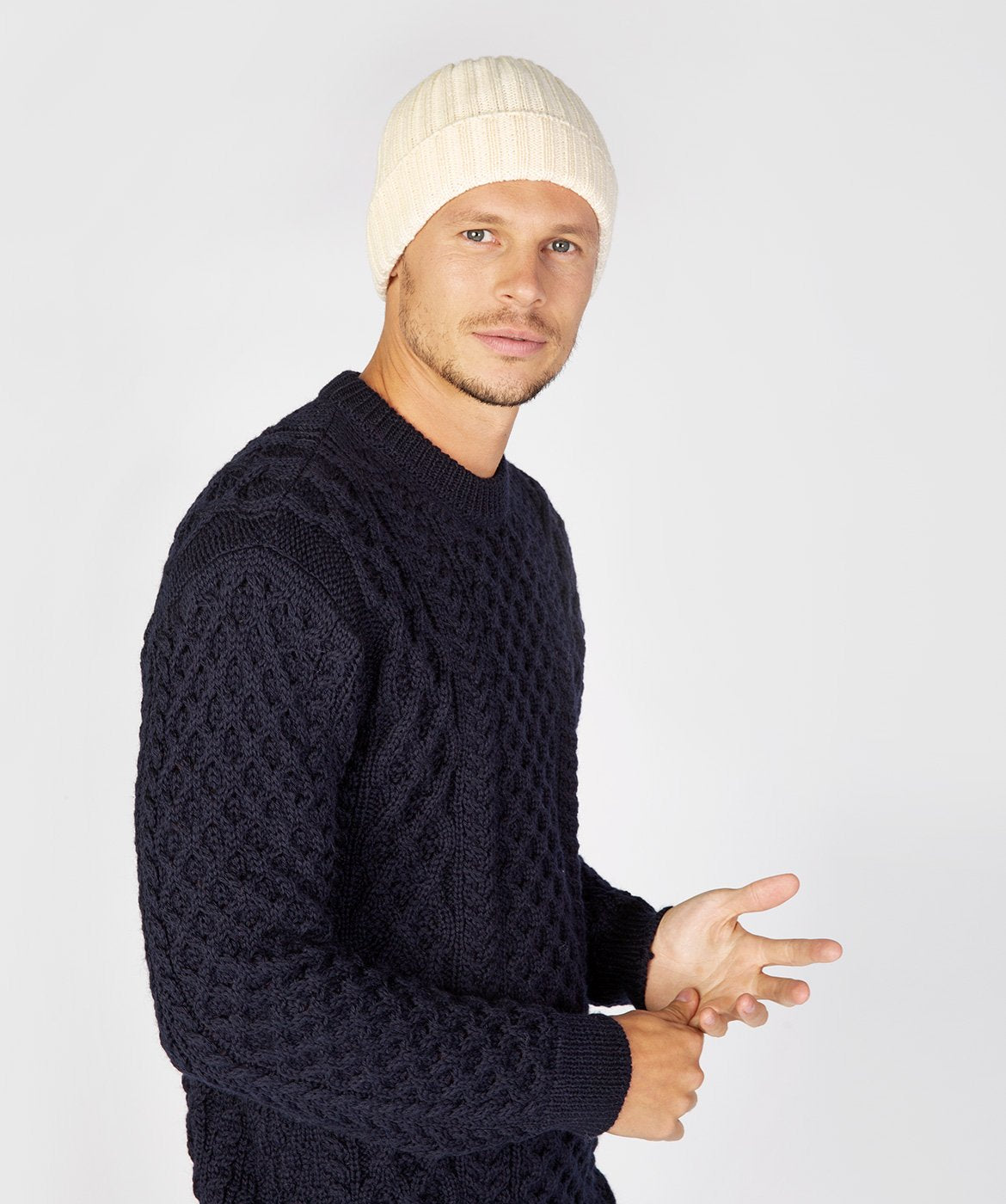 Ribbed Merino Hat Natural