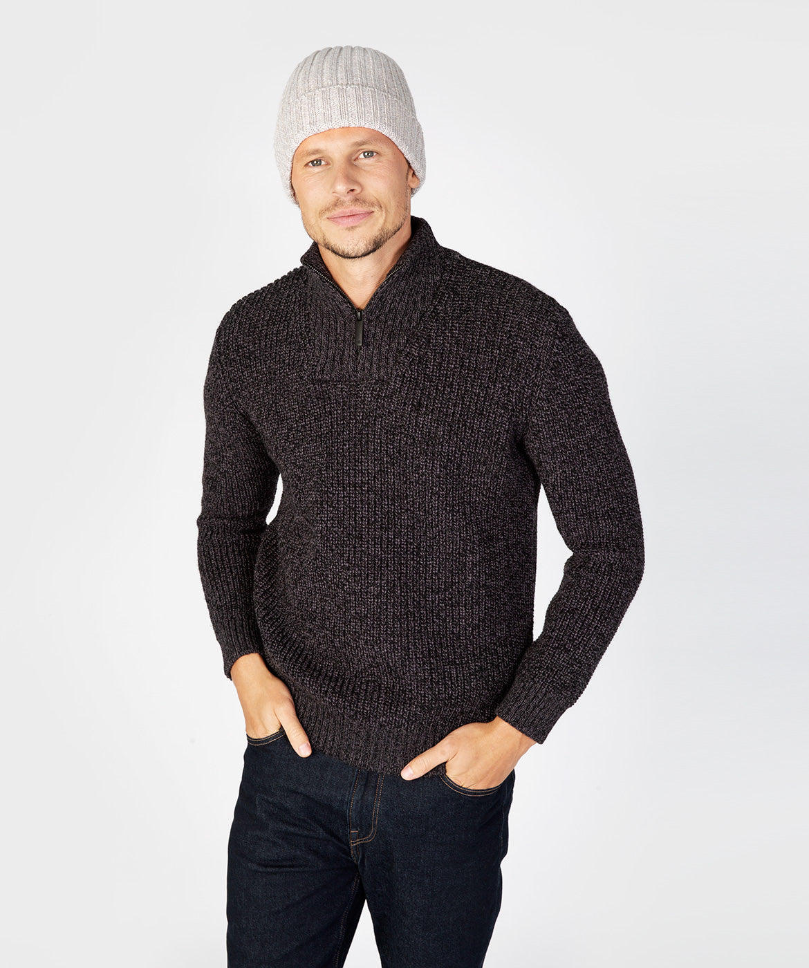 Ribbed Merino Hat Silver Marl