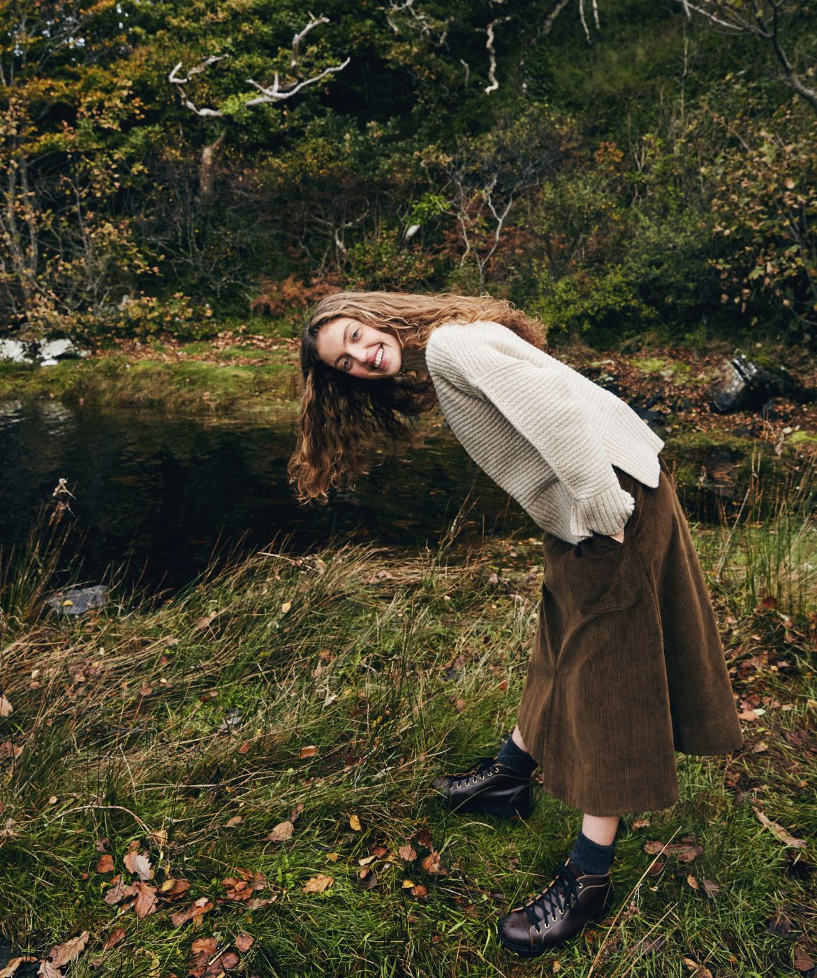 IrelandsEye Knitwear ‘Iris’ Funnel Neck Sweater Seashell