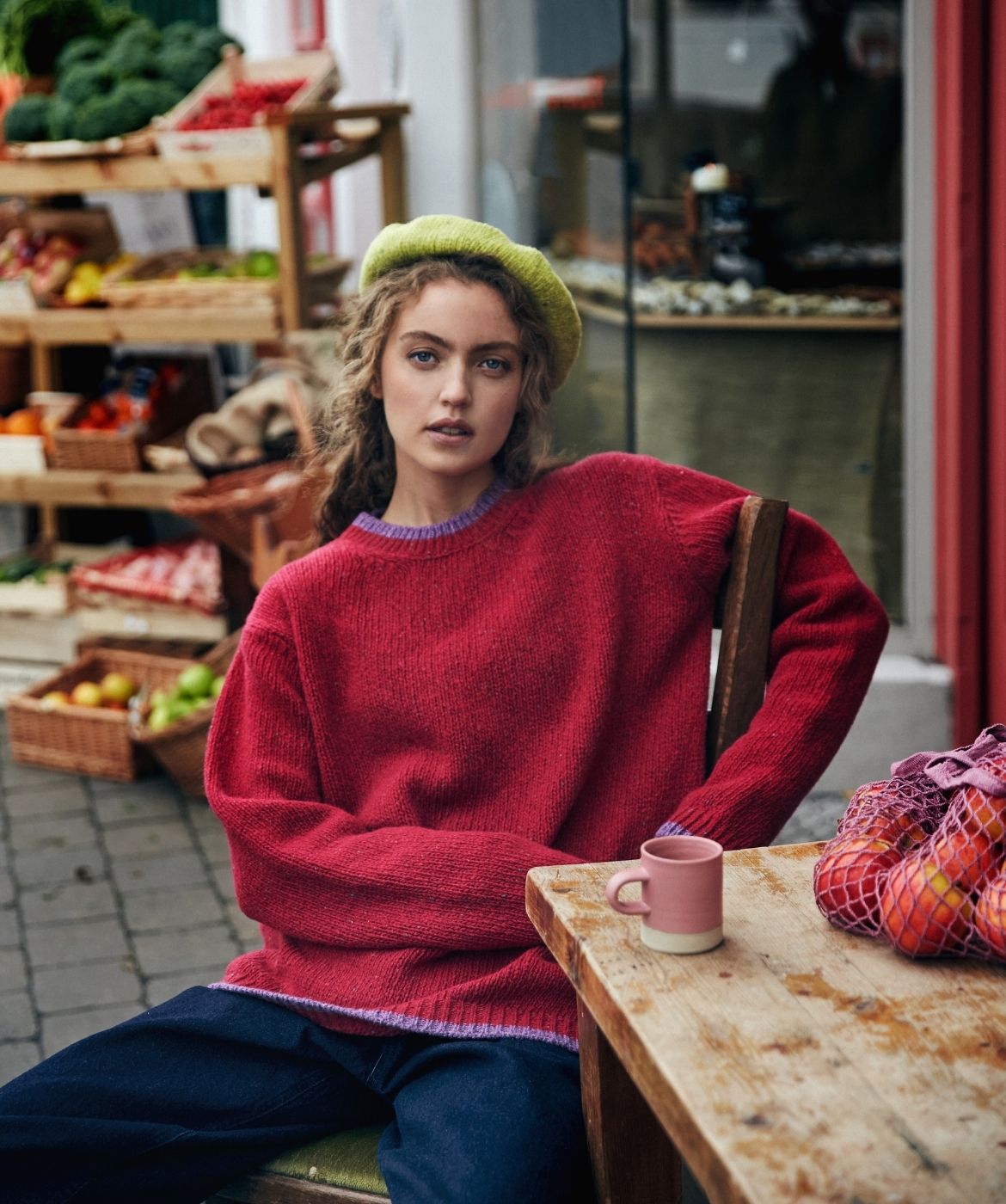 IrelandsEye Knitwear Slaney Crew Neck Sweater in Bramble Berry Wool Cashmere