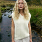 IrelandsEye Knitwear Womens Birch Aran V-Neck Sweater in Natural