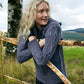 IrelandsEye Knitwear Women's Ash Aran Zipped Hooded Jacket Steel Marl