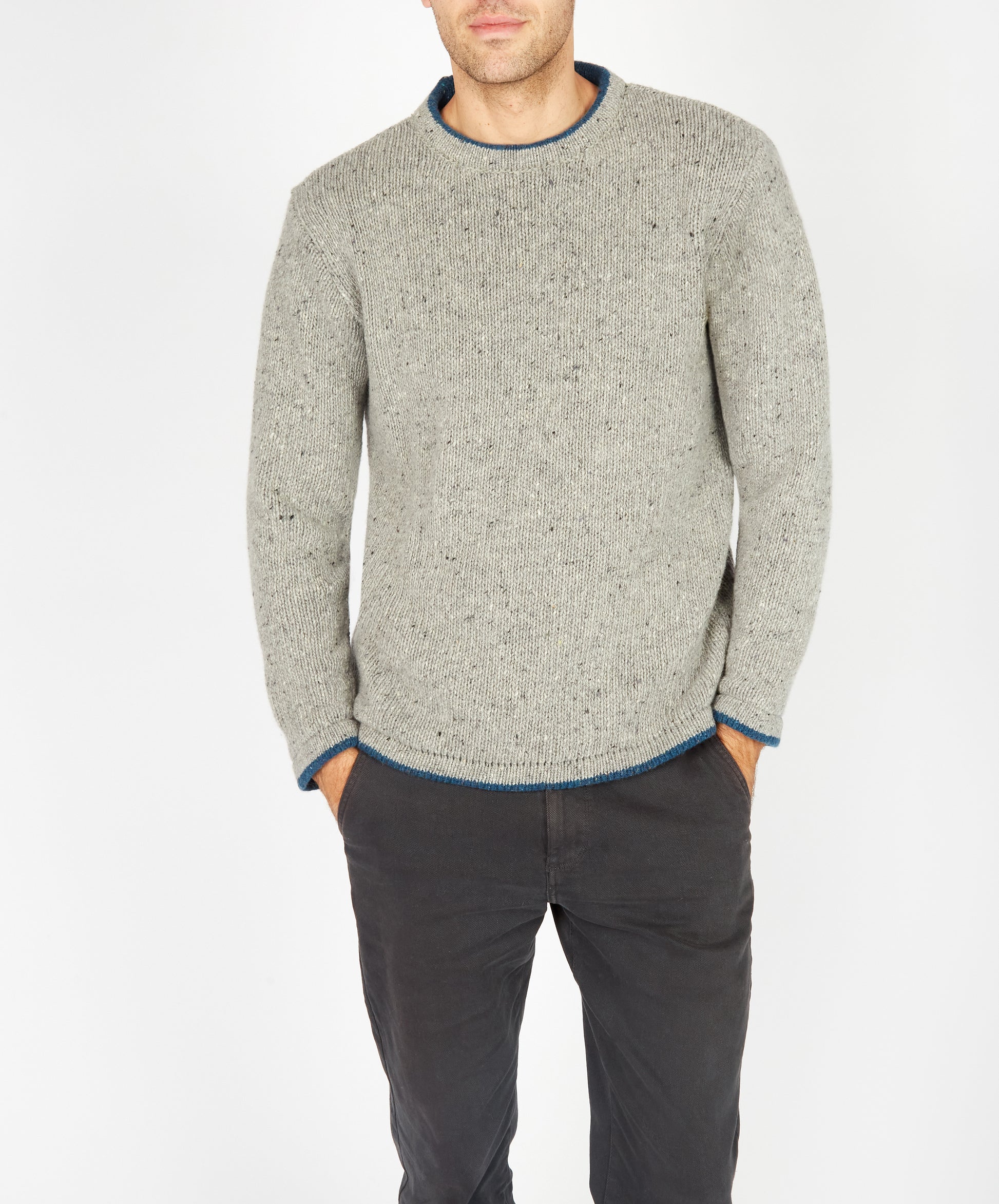 IrelandsEye Knitwear Roundstone Sweater Light Grey