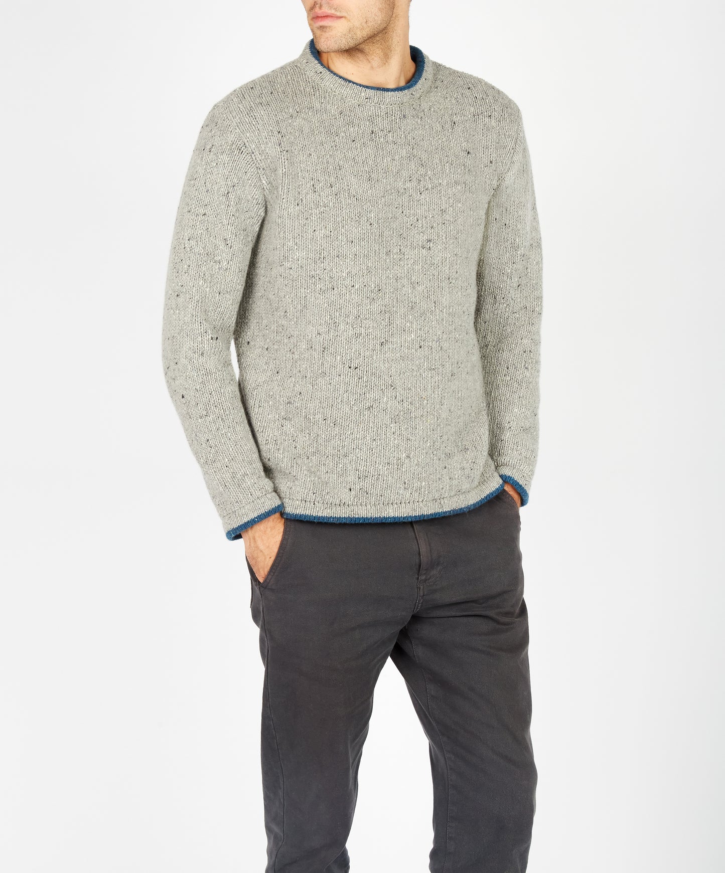 IrelandsEye Knitwear Roundstone Sweater Light Grey