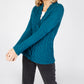 IrelandsEye Knitwear Horseshoe Cable Cardigan Teal Harbour